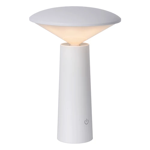 Lucide JIVE - Lampe de table Rechargeable Intérieur/Extérieur - Batterie/Piles - Ø 13,7 cm - LED Dim. - CCT - 1x3W 2800K/6500K - IP44 - Blanc - détail 3